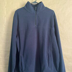 Croft & Barrow Quarter-Zip Blue Pullover Fleece Jacket, Men's Size Large